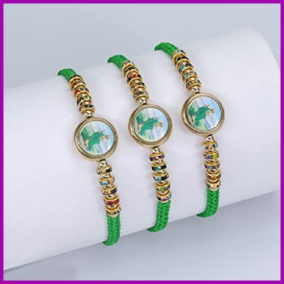 Saint Benedict Beaded Bracelet Set Adjustable Rope Evil Eye Luck - Picture 4 of 6